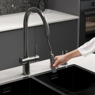 Смеситель для кухни Reflexion Lago RX9904BL оружейная сталь